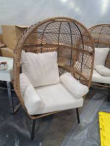 lot 548 image: Oversized Egg Chair with Wicker Back