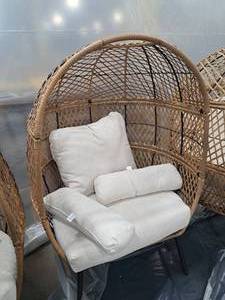 lot 550 image: Oversized Egg Chair with Wicker Back