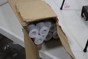 lot 942 image: Lot of (6 Rolls) Bulletin Board Paper 4x10 (in box)
