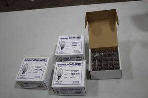 lot 979 image: Lot of (4 Boxes) Size C7 Clear  5W 130V Extended Life Candelabra Base Light Bulbs 25-count