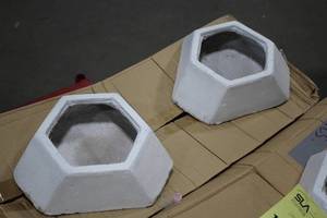 lot 1079 image: Lot of (2) 4-12 White Ceramic Vases