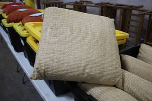 lot 1256 image: Lot of (5) 15 Tan Throw Pillows