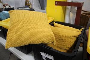lot 1262 image: Lot of (3) 17 Yellow Throw Pillows