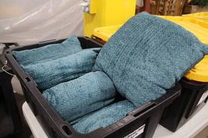 lot 1264 image: Lot of (5) 15 Blue Throw Pillows