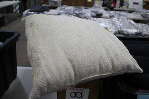 lot 1268 image: Lot of (2) Cream Throw Pillows