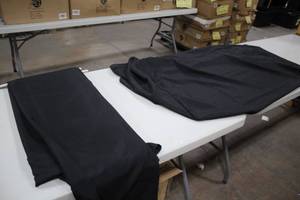 lot 1294 image: Lot of (3) Black Fitted Table Cloths 45x22