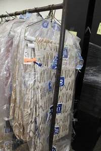 lot 1311 image: Lot of (6) 120 GoldWhite Round Table Cloths