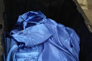 lot 1335 image: Lot of (5) 24 Blue Table Cloth Skirt
