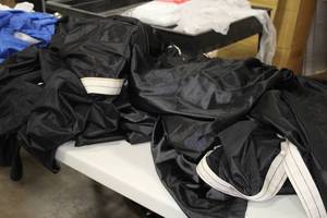 lot 1334 image: Lot of (10) 36 Black Table Cloth Skirt