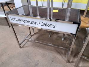 lot 430 image: Glass Top  Metal Table
