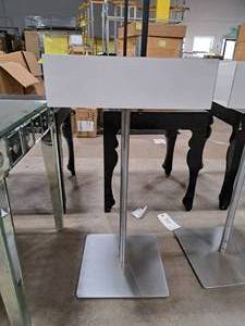 lot 497 image: 28 White Swivel Pedestal Table