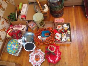 Decorate the shelves, tree, table a...