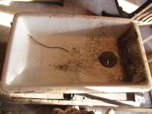 Antique 30 cast iron sink with end...