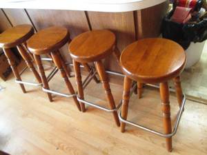 Set of (4) backless wooden counter ...