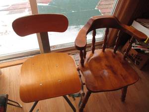Spindle back dining chair and a non...