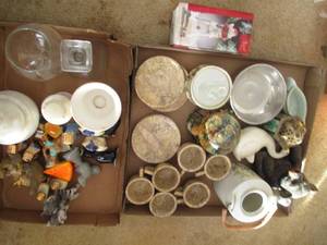 Lot of Vintage dishes and decor wit...