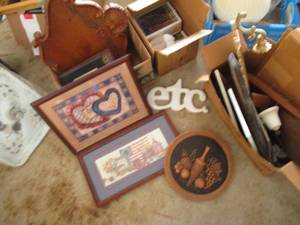 (3) boxes overflowing with wood she...