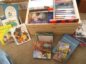 Unfinished wood cratebox with a va...