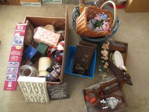 Boxes and baskets of table and wall...