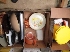 (3) large fruit boxes with a large ...