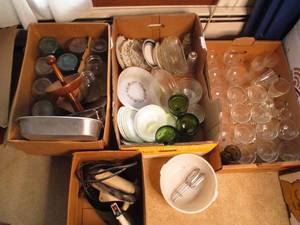 (4) boxes of fluted dessert dishes,...