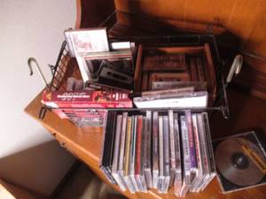 Unique vintage end table with cupbo...