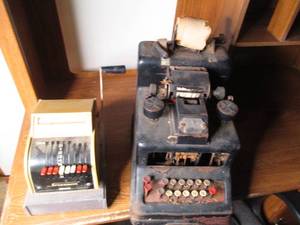 Lot of (2) antique adding machines ...
