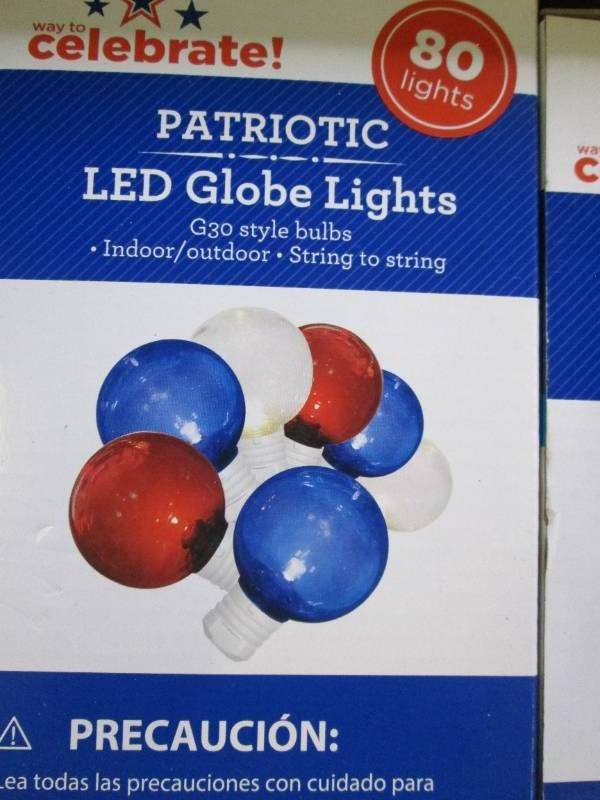 3 boxes of patriotic LED globe ligh...