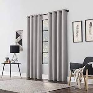 Clean Window Textured Weave Anti-Dust AllergyPet Friendly Anti-Dust Blackout Grommet Curtain Panel, 84 x 100, Silver Gray
