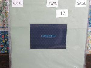 Concierge Collection Bed Sheets, Twin SAGE