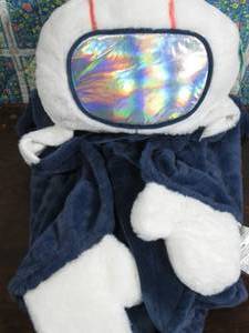 PILLOWFORT Astronaut Hooded BLANKET w hand pockets, Blue 40x50