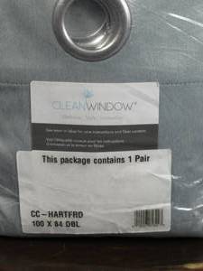 Clean Window Textured Weave Anti-Dust AllergyPet Friendly Anti-Dust Blackout Grommet Curtain Panel, 84 x 100, BlueGray