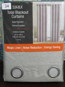 SunBlk Total Blackout Curtains 52 x 84 In. 2 Panels Kinsley Taupe