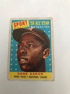 lot 144 image: 1958 Topps Hank Aaron ALL STAR #488 Braves