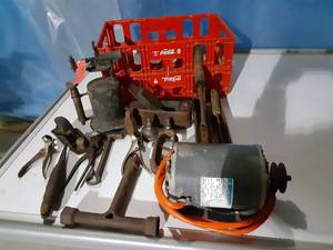 lot 68 image: 12 horse elec tric motor, vintage tourch and more