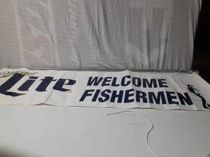 lot 245 image: Miller lite fisherman banner