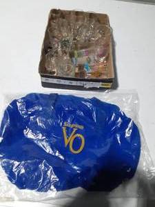 lot 250 image: Shot glasses and a seagrams bag
