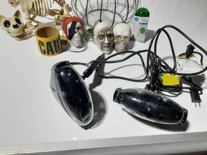 lot 257 image: Halloween items w2 lights that flash lightning bolts and has sound effects