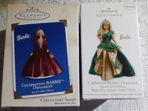 lot 194 image: 2 hallmark Barbie ornaments
