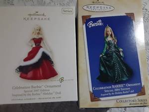 lot 193 image: 2 hallmark Barbie ornaments