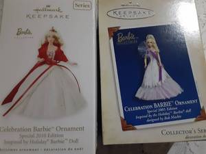 lot 192 image: 2 hallmark Barbie ornaments