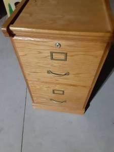 lot 291 image: Wood filing cabinet