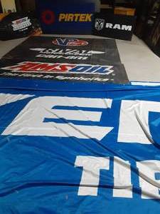 lot 302 image: Advertised Banners & signsfrom the track of AMS Oil Champioship race