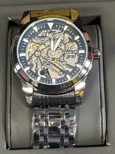 lot 2 image: New Talis Co. Black Skeleton Dial Watch $735 Retail