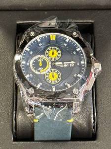 lot 9 image: New Lator Caibre L9180 Yellow Detailed Watch $798 Retail