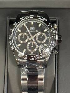 lot 17 image: New Zihlmann & Co. Black Stainless Chrono Watch $761 Retail