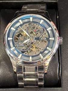 lot 20 image: New Lator Calibre Blue Skeleton Dial Watch $774 Retail