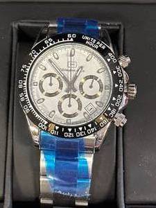 lot 21 image: New Zihlmann & Co. White Face Chrono Watch $761 Retail