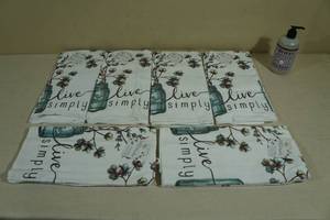 lot 201 image: Live Simply Terry Towels and Mrs Meyers Hand Soap