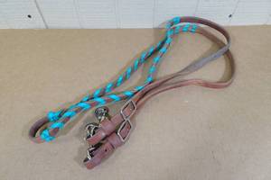 lot 139 image: Braided Leather Reins - Teal
